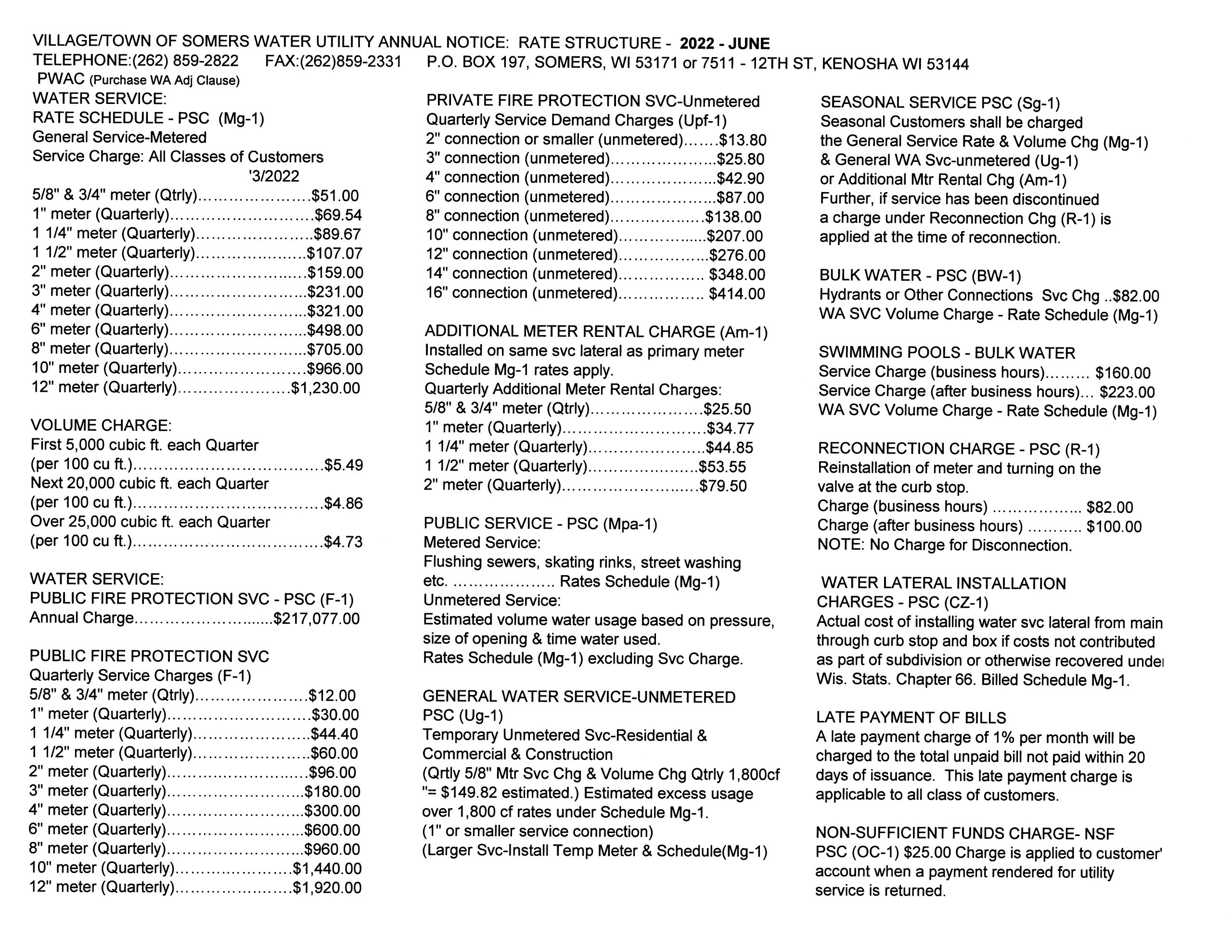 Water Rate Structure June2022